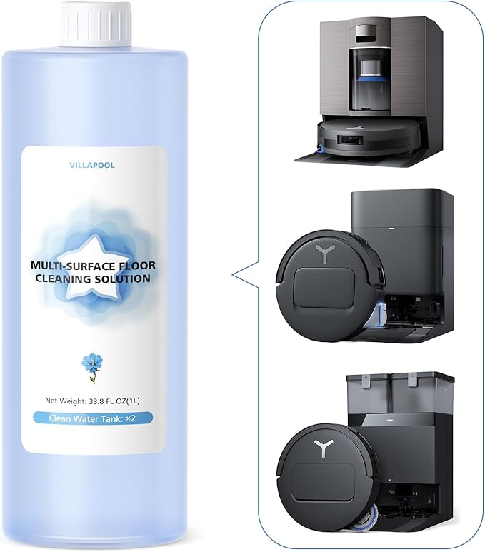 Multi-Surface Floor Cleaning Solution Compatible with ECOVACS DEEBOT X11 OmniCyclone / X9 PRO OMNI / T80 OMNI / T50 PRO OMNI / N30 Series / N20 Series, 1L