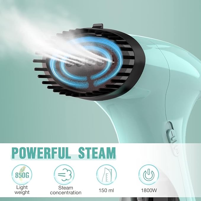 Steamer for Clothes, 2-in-1 Handheld Clothing Steamer for Garment Portable Travel Steam Iron with Large Water Tank Wrinkle Remover