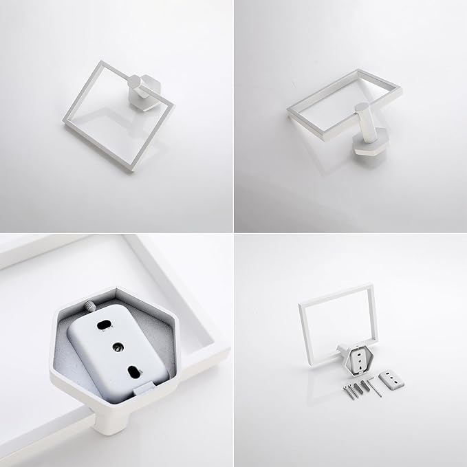 GERZWY SUS 304 Stainless Steel 2 Piece Bathroom Hardware Set Towel Ring and Toilet Paper Holder Wall Mounted, Brushed Finish