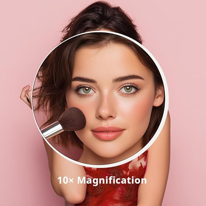 COMHOMA Vanity Desk with Large Mirror,LED and Power Outlet,Makeup Table with 9 Storage Drawersand HD Mirrors,3 Color Modes Adjustable Lighting for Bedroom Dressing Room (Pink, 47inch)
