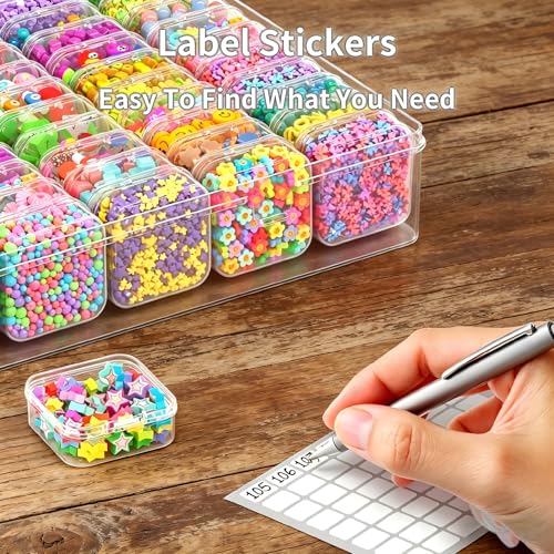 Bead Organizer Box, 61pcs Clear Plastic Storage Containers Set - Image 8