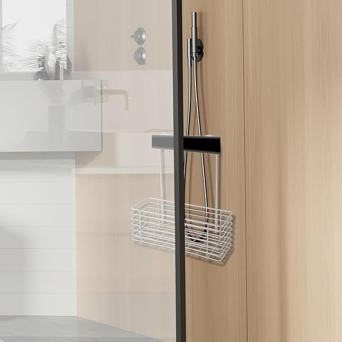 Shower Caddy 1Set Shower Shelf Stainless Steel Hanging No Drilling Bathroom Organizers and Storage for Apartment, Bathroom, Kitchen(Silver)