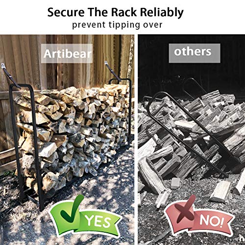 4ft Outdoor Firewood Rack, Upgraded Adjustable Heavy Duty - Image 7