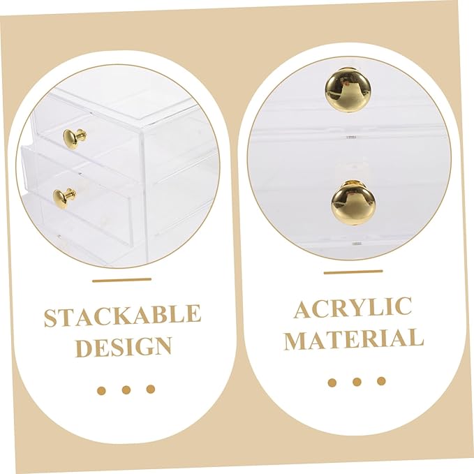 Stackable Three-layer Drawer Storage Box Modern Makeup Organizer Desktop Sundry Organizer Kitchen Countertop Lids