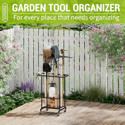 3-Tier Garden Tool Organizer with Wheels, Garage Floor - Image 8