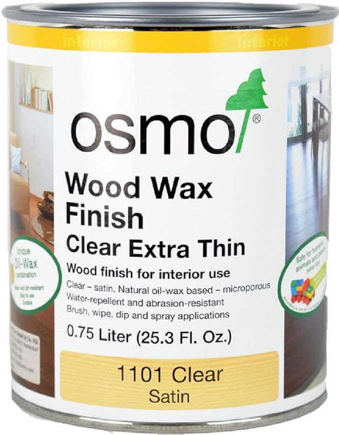 Osmo Wood Wax Finish Extra Thin, 1101 Clear - .750 Liter