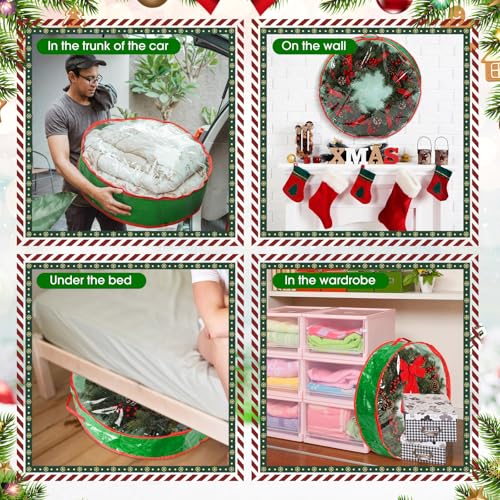 Aliceset 4 Pack Wreath Storage Bags, 36 x 36 x 7.8 Inch - Image 7