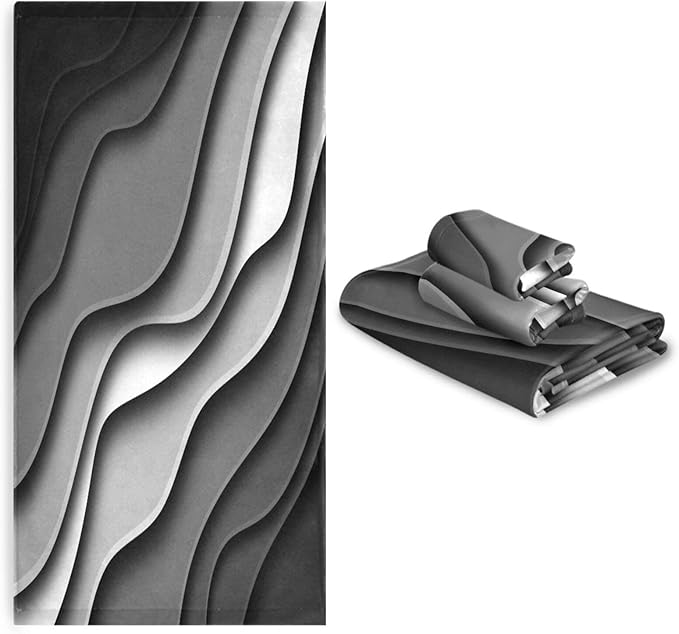 Black and Grey Stripes Bath Towels Set,Ultra Soft 3 Piece Modern Abstract Beach Waves Towels for Bathroom,1 Bath Towel 1 Hand Towel 1 Washcloth,Absorbent Quick Dry Decoractive Bathroom Towels