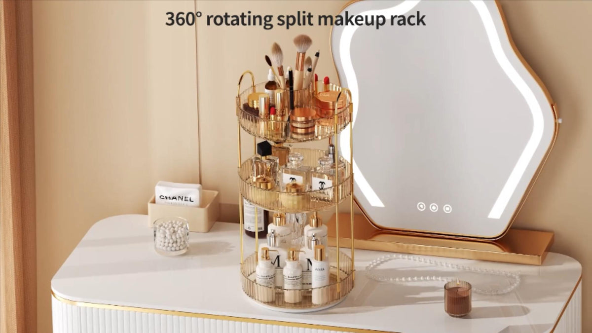 360° Rotating Makeup Organizer, Upgraded 3 Tier Skincare Perfume - Image 8