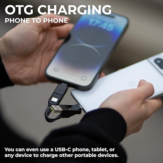 Rolling Square inCharge X, (3X Pack) Multi Charging Cable Portable Keychain Charger Cable, 6-in-1 100W Ultra Fast Charging Power, Lava Black