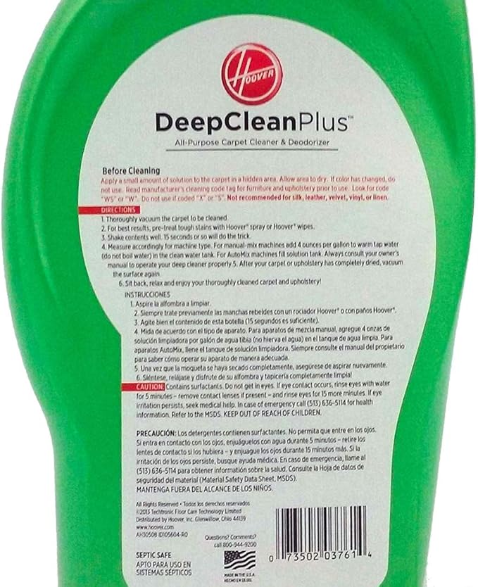 16 OZ Hoover Deep Clean Plus All Purpose Carpet Cleaner Concentrated Formula