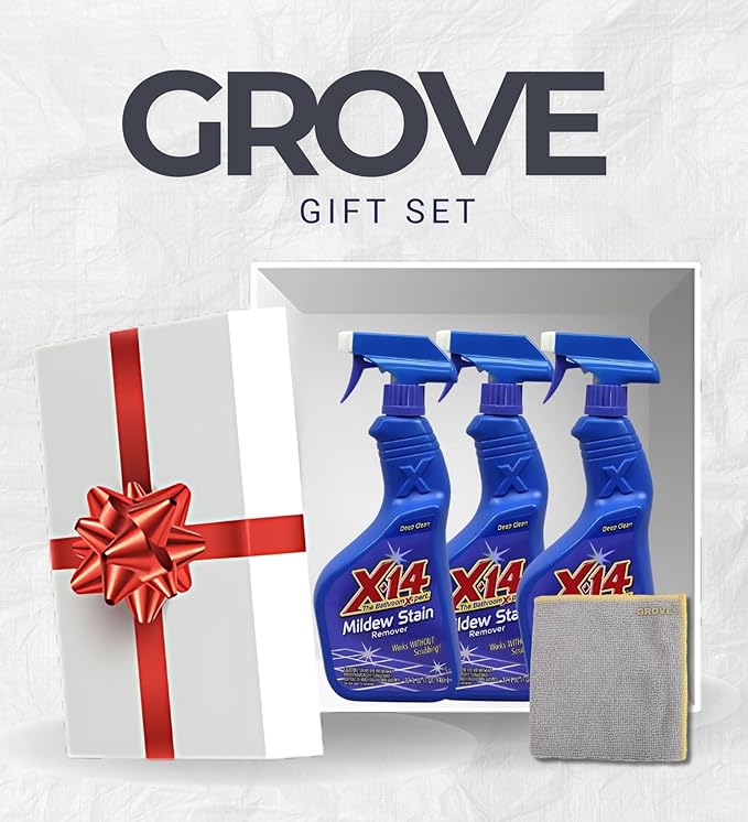 3x x14 Professional Instant Stain Remover Bundle with Microfiber Towel – No-Scrub Formula for Removing Stains on Hard Surfaces, Tile, Grout, and Vinyl – Gift Set (4 Items)
