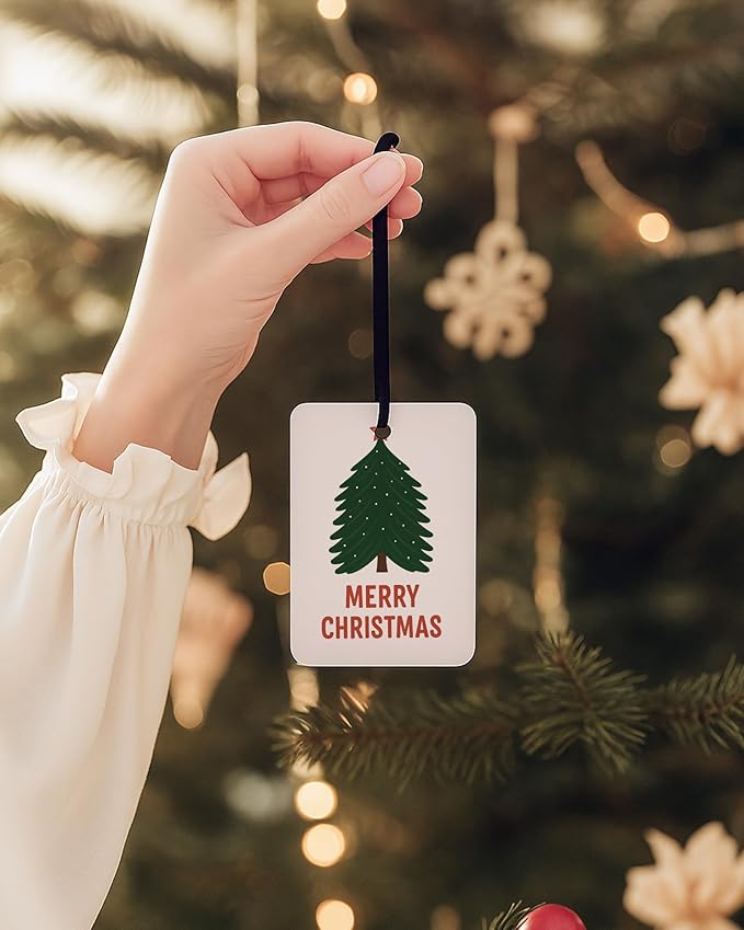 Boho Christmas Car Air Freshener 4 Pcs, Merry Christmas Tree Xmas Bauble Ball Ornament Hanging Air Freshener for Cars Closet Drawer Books, Xmas Car Accessories Mirror Decor for Women Girls