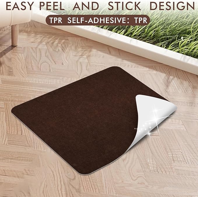 Recliner Pads for Hardwood Floors, Non Slip Recliner Grippers, Furniture Pads Floor Mats for Carpet, Anti Slide Office Chair Mat for Floor Protector, 35"x35" (2 Pack Coffee