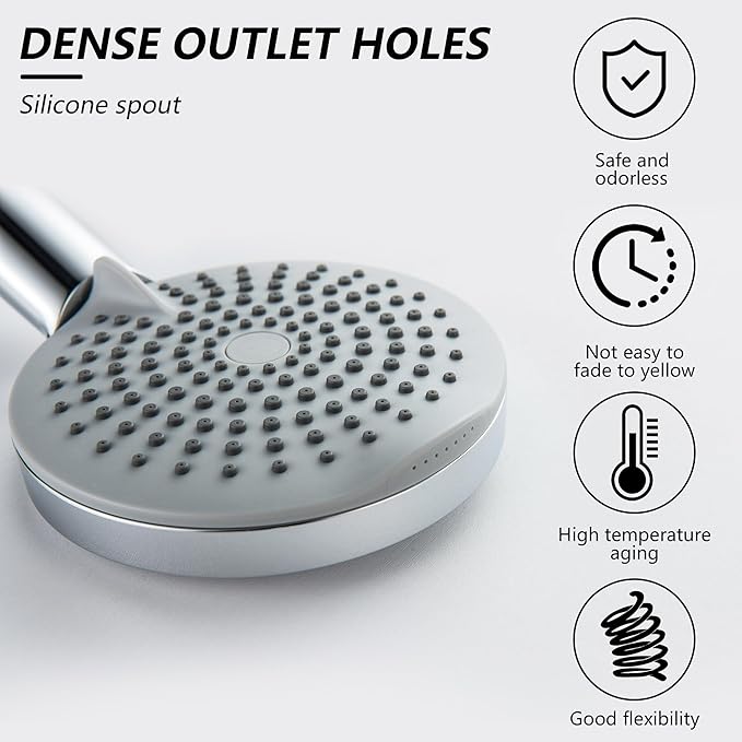 4" RV Shower Faucet with Hose and 5-Spray Modes Shower Head, ABS RV Tub Faucet with Shower Diverter, Outdoor Shower Kit Fits for RV, Campers, Travel Trailer, Motorhome