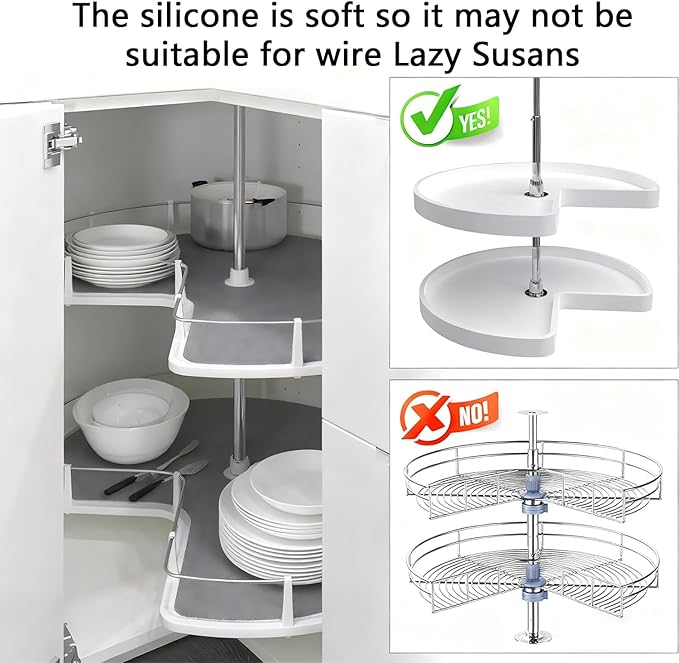 Lazy Susan Turntable Organizer - 28 Inch Rotating Tray for Kitchen Cabinet, Dining Table, Countertop (BEIGE32)