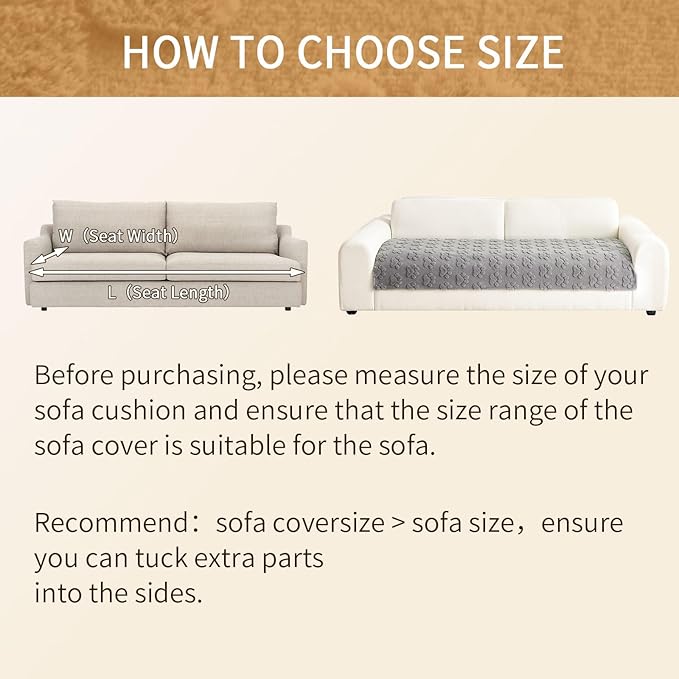 Waterproof Couch Cover for Dogs Washable,Fuzzy Pet Couch Covers for Sofa,Thick Soft Dog Mat Non-Slip Couch Covers for 3 Cushion Couch Sofa Pet Friendly (Grey, 35 * 95(1pc))