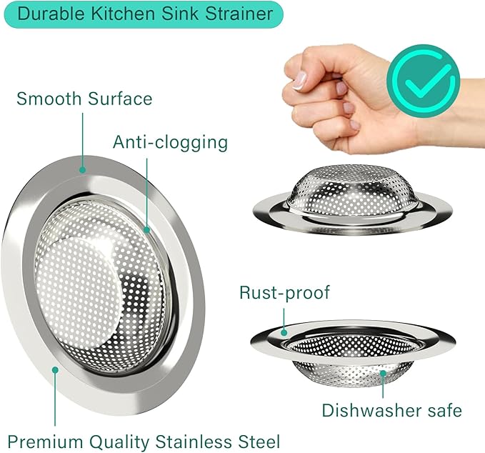 SANNO Stainless Steel Sink Protector, Grid Sink Rack, Bottom of Sink with Center Drain, Scratch Free 11.5" x 13.8"