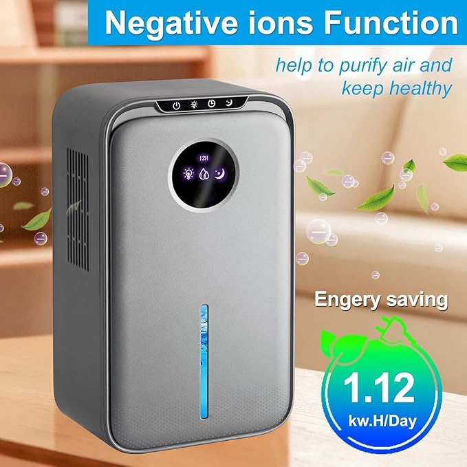 Dehumidifier(88OZ) Water Tank for Home With Drain Hose Timer(8-12-24H) Quiet Portable Small Dehumidifier with Auto Shut Off for Bedroom Bathroom Basement Kitchen RV Closet(1000Sq.ft)