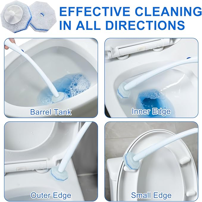 30 Count Toilet Wand Refills for Clorox, Disposable Toilet Brush Compatible with Clorox ToiletWand Cleaning System, Upgrade Fiber Bowl Cleaner Brush for Closestool Cleaning.(not included brush rod)