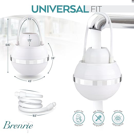 Bath Filter for Tub Faucet - 11 Stage Bathtub Water Filter with Vitamin C - Removes Chlorine & Contaminants - Bath Water Filter for Baby & Kids - Healthy Skin & Hair (White)
