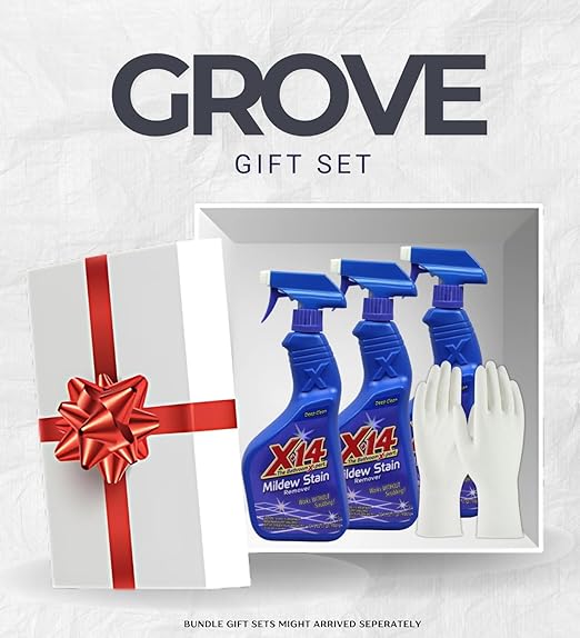 3x Malco X-14 Stain Remover 1 qt Bundle with Cleaning Gloves for Bathroom, Kitchen, and Hard Surface Stain Removal β Gift Set (4 Items)