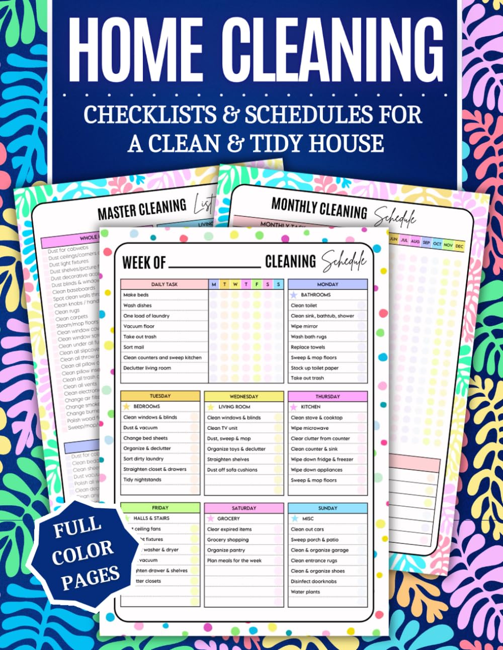 Home Cleaning Book: COLOR House Cleaning Checklist Planner - Image 2