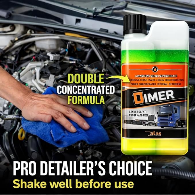 ATAS Dimer 900ml – Heavy-Duty All-Purpose Cleaner & Degreaser | Ultra-Concentrated Industrial Strength for Grease, Oil, Grime on Engines, Tires, Tools & Machinery