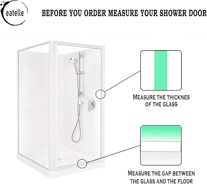 2PACK - eatelle Shower Door Bottom Seal with Drip Rail for 3/8" (10mm) Thick Glass, 36" Long Sweep - Ultra Clear Polycarbonate