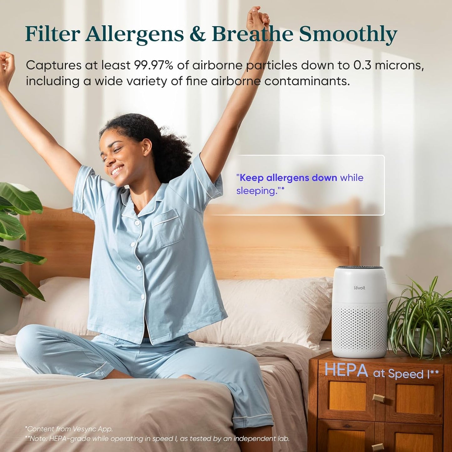 LEVOIT Core Mini-P HEPA Air Purifier – 3-in-1 Filter for Bedroom, Home & Office | Fixory911