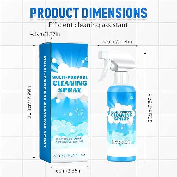 Multifunctional Powerful Spray Kitchen Foam Cleaner, 2026 New Multi-Purpose Cleaning Spray, Easy-To-Use Grease Remover For Kitchen, Fast-Acting Tile Cleaner For Families (2)
