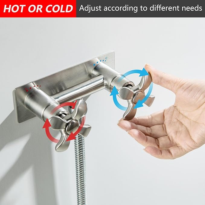 RV Shower Faucet, All Metal Camper Shower Faucet Replacement, 4" RV Outdoor Shower with 5 Modes Handheld for RV, Camper, Motorhome