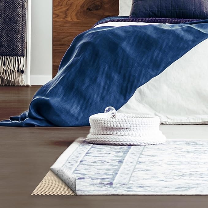 Veken 3x5 Ft Rug Pad Gripper for Hardwood Floors, Non Slip Khaki Rug Pads for Area Rugs, Thick Rug Grippers for Tile Floors, Under Carpet Anti Skid Mat, Keep Your Rugs Safe and in Place