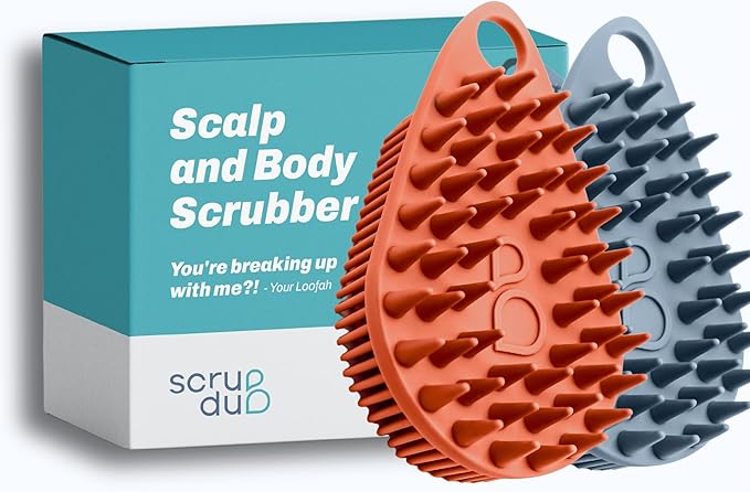 Scrub-dub™ - Premium Antimicrobial Scalp and Body Scrubber | Face Exfoliator and Scalp Scrubber for Dandruff | Loofah and Exfoliating Washcloth Replacement | Made in The USA (2-Pack)