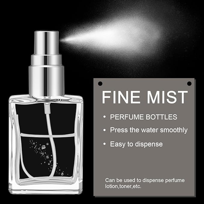 Domensi 30 Pcs 15 ml Glass Perfume Bottles Mini Glass Empty Spray Atomizer Bottles Bulk Refillable Perfume Dispenser Container with Pump Tool for Travel Cleaning Skin Care(Black, Gold, Silver)