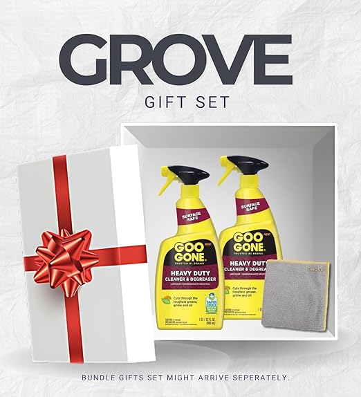 2x Goo Gone Citrus Scent Heavy Duty Degreaser 32 oz Liquid Bundle with Microfiber Cleaning Cloth β Cuts Through Grease, Grime, Oil, and Tough Build-Up on Multiple Surfaces β Gift Set (3 Items).