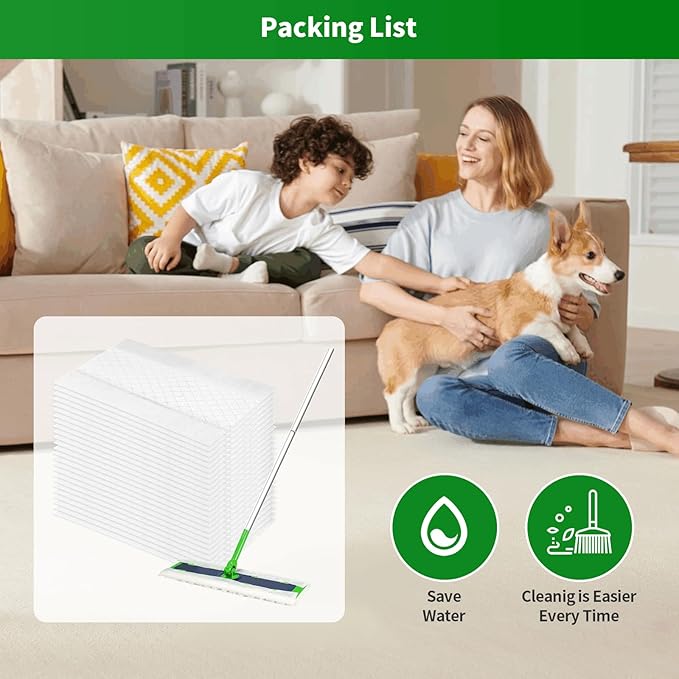 25 Count Heavy Duty Disposable Mop Refills for s.wiff.er Sweeper XL Mop - Designed for Hard Surfaces, Convenient Single-Use Cleaning Pads