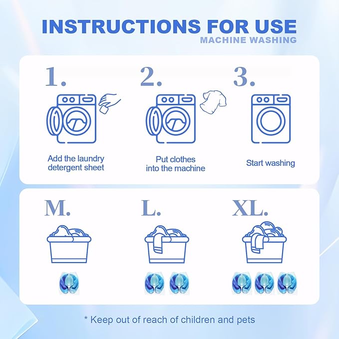 140-Count Laundry Detergent Pacs, 5-in-1 Powerful Clean, Stain Remover, Color Protector, Fabric Care, Deep Hygienic Clean, HE Compatible (15g, Ocean, 140 Count)