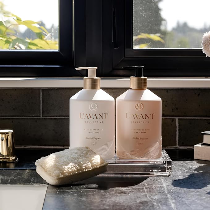 L'AVANT Collective High Performing Dish Soap Refill | Plant-Based Ingredients & High Performing Formula | Notes of Bergamot, Orange Blossom, Amber, Cedar | Blushed Bergamot Scent 32oz