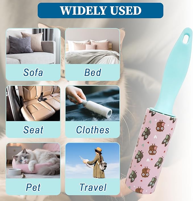 8Pcs Mini Lint Roller Travel Size, Mini Lint Roller for Purse, Portable Lint Rollers for Pet Clothes Travel Lint Bursh Rollers, Cat Hair Extra Sticky Clothes Removal Tool for Bags Furniture 5.9×1.1In