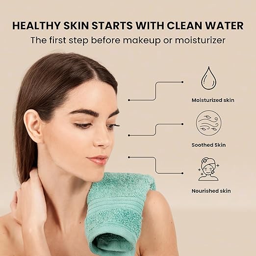 Faucet Filter โ Bathroom Sink Faucet Filter for Men & Womenโs Skincare, Vitamin CโInfused, Reduces Chlorine, Advanced Filtration for Hydrated Skin, Hard Water Softener (White)