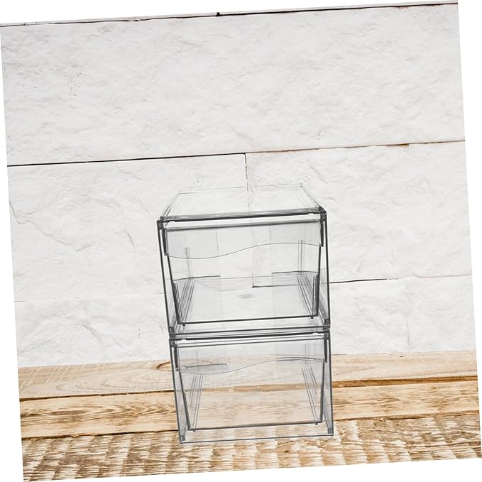 2pcs Stackable Acrylic Makeup Organizer for Desktop Storage Versatile Cosmetic and Office Supplies Organizer Stylish Bathroom Storage