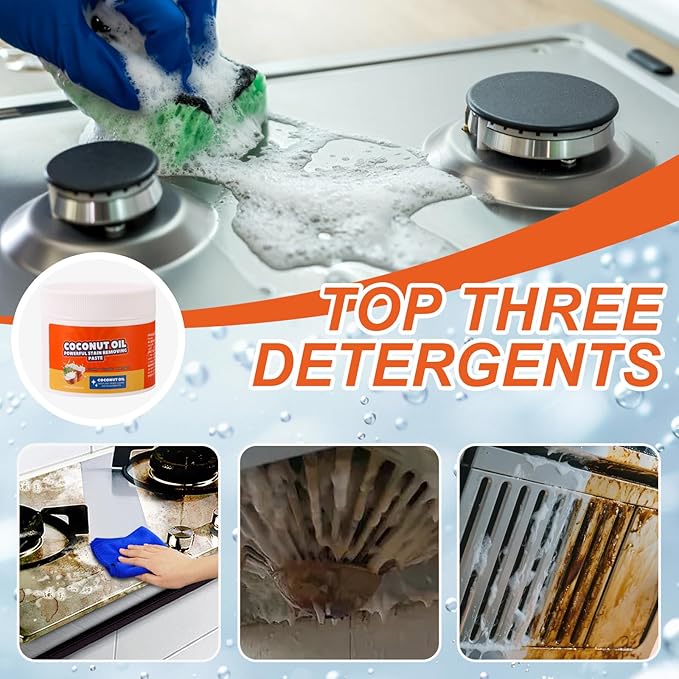 2-Pack Multi Purpose Powerful Cleaner,Heavy-Duty Degreaser Cuts Grease & Stains,Power Paste On Oven, Microwave, Stove - Non-Toxic & Fume-Free Oven Cleaner