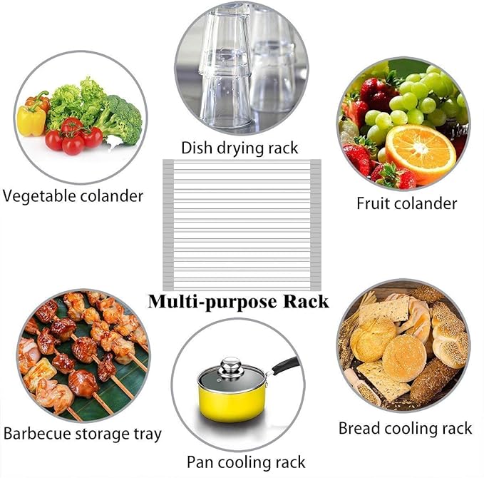 LUEXBOX Roll Up Dish Drying Rack, 17 inch Stainless Steel in Sink Dish Drying Rack, Multipurpose Foldable Kitchen Sink Rack Mat for Dishes, Cups, Fruits Vegetables, Multi-Use Drying, Draining