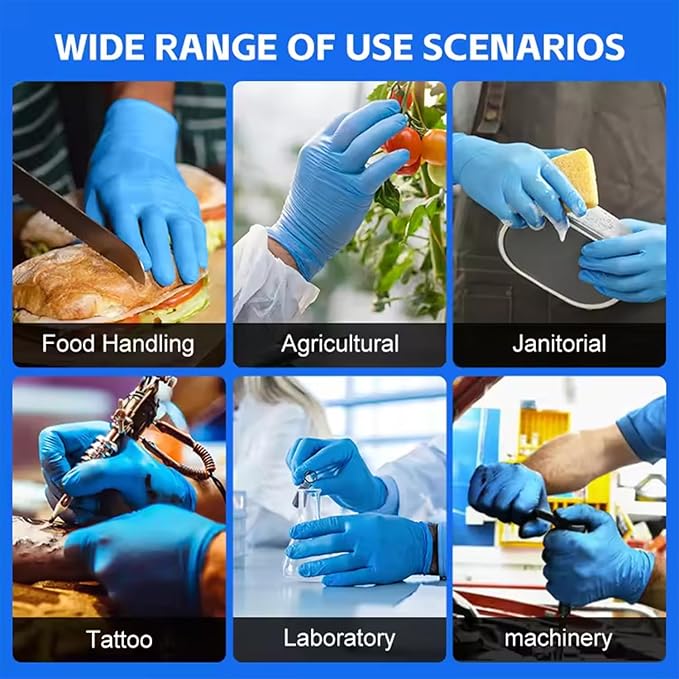 ZMDREAM Nitrile Gloves 4-mil Thick 200 & 2000 Counts Latex-Free, Powder-Free, Textured Grip 4 Sizes for Exam, Food Service