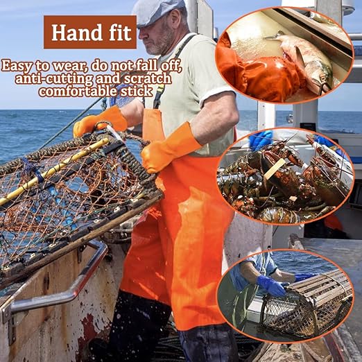 6 Pairs Heavy Duty Sewer Gloves | PVC Coated Abrasion Resistant Work Gloves for Drain Cleaning & Plumbing | Oil & Chemical Resistant, Non-Slip Grip