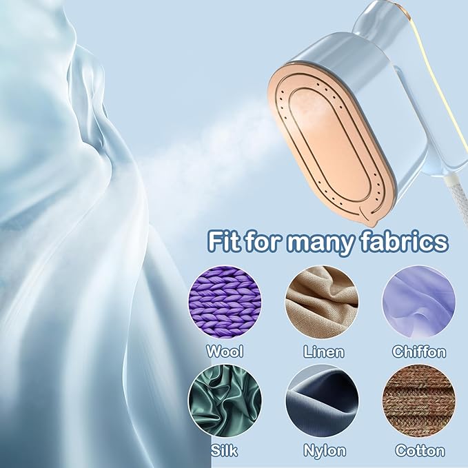 Travel Steamer Iron for Clothes - Portable Ironing Machine Small Size Portable Steamer Travel College Dorm Home Essentials (SkyBlue)