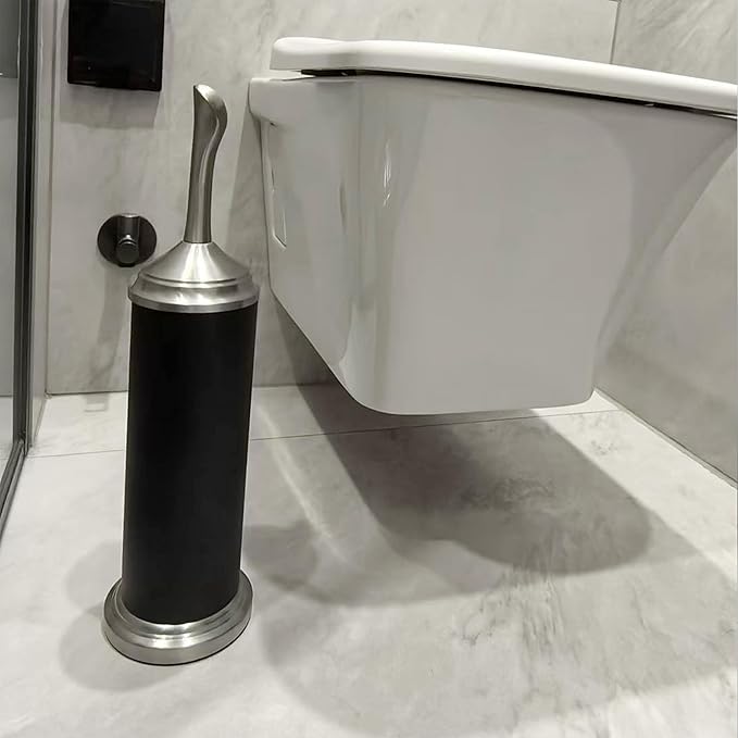 Vince Camuto Toilet Bowl Brush with Holder, Durable Bathroom Cleaning Tool, Modern Design for Easy Toilet Maintenance, Bathroom Cleaner Brush for Efficient Cleaning and Hygiene