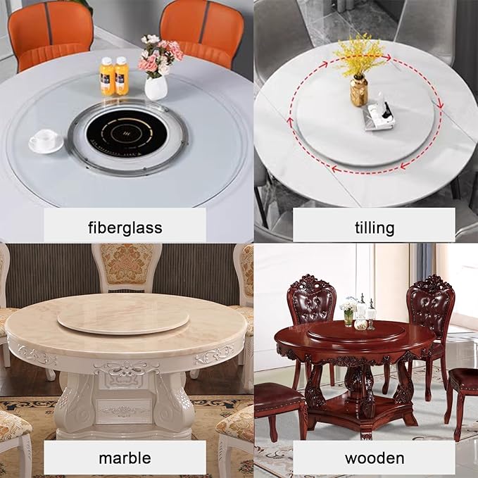 Non-Slip Lazy Susan Bearing Rotating Turntable Bearings Swivel Plate Hardware Aluminum Metal for Dining-Table and Workbench (12 Inchs) …