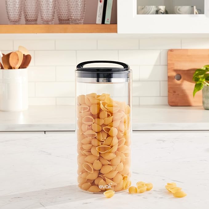 Prepara Evak Compact Glass Food Storage, Extra Large, Black